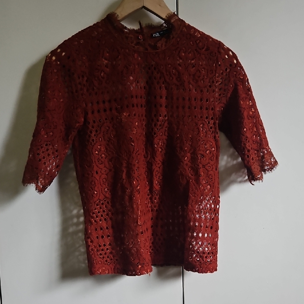 Elegant Red Lace Top